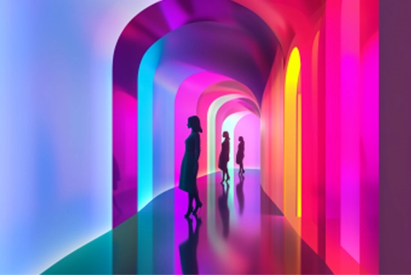 Colorful innovation tunnel