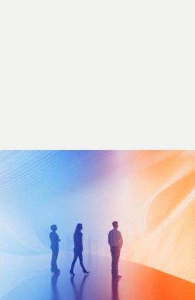 Person wearing neon glasses with purple and pink lighting on face